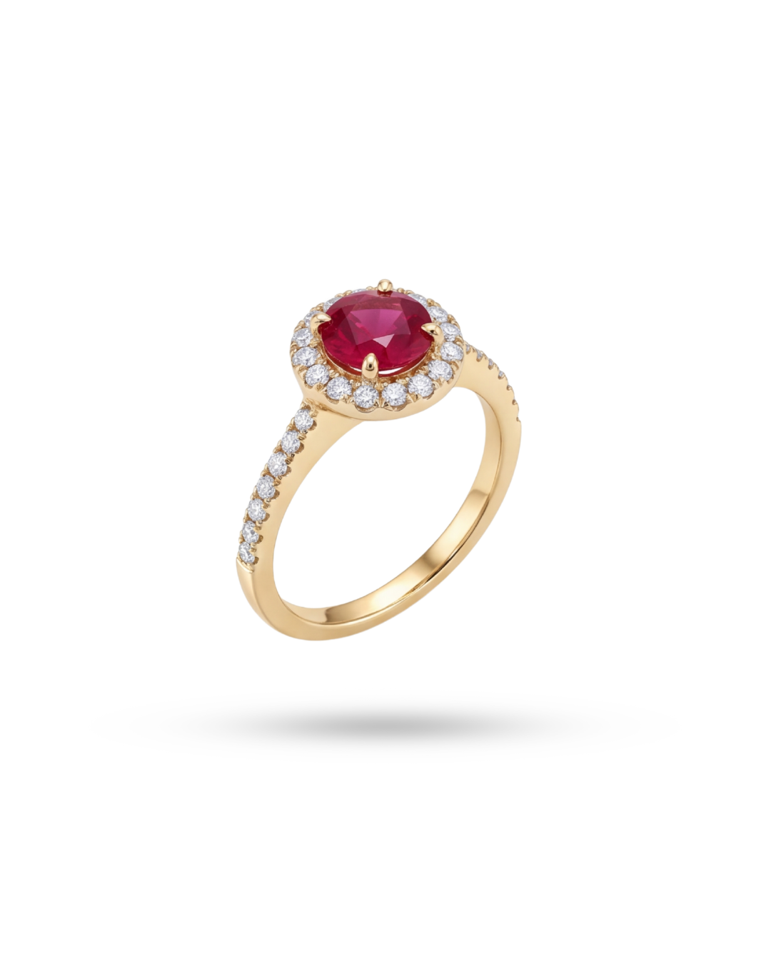 Ροζέτα Κ18 Burma Ruby & Brilliant | EG60