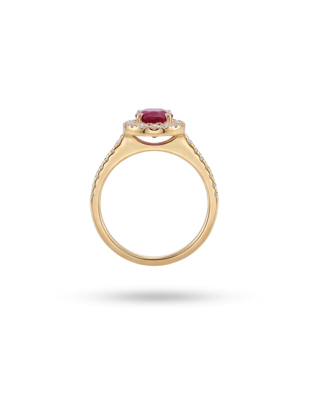 Ροζέτα Κ18 Burma Ruby & Brilliant | EG60