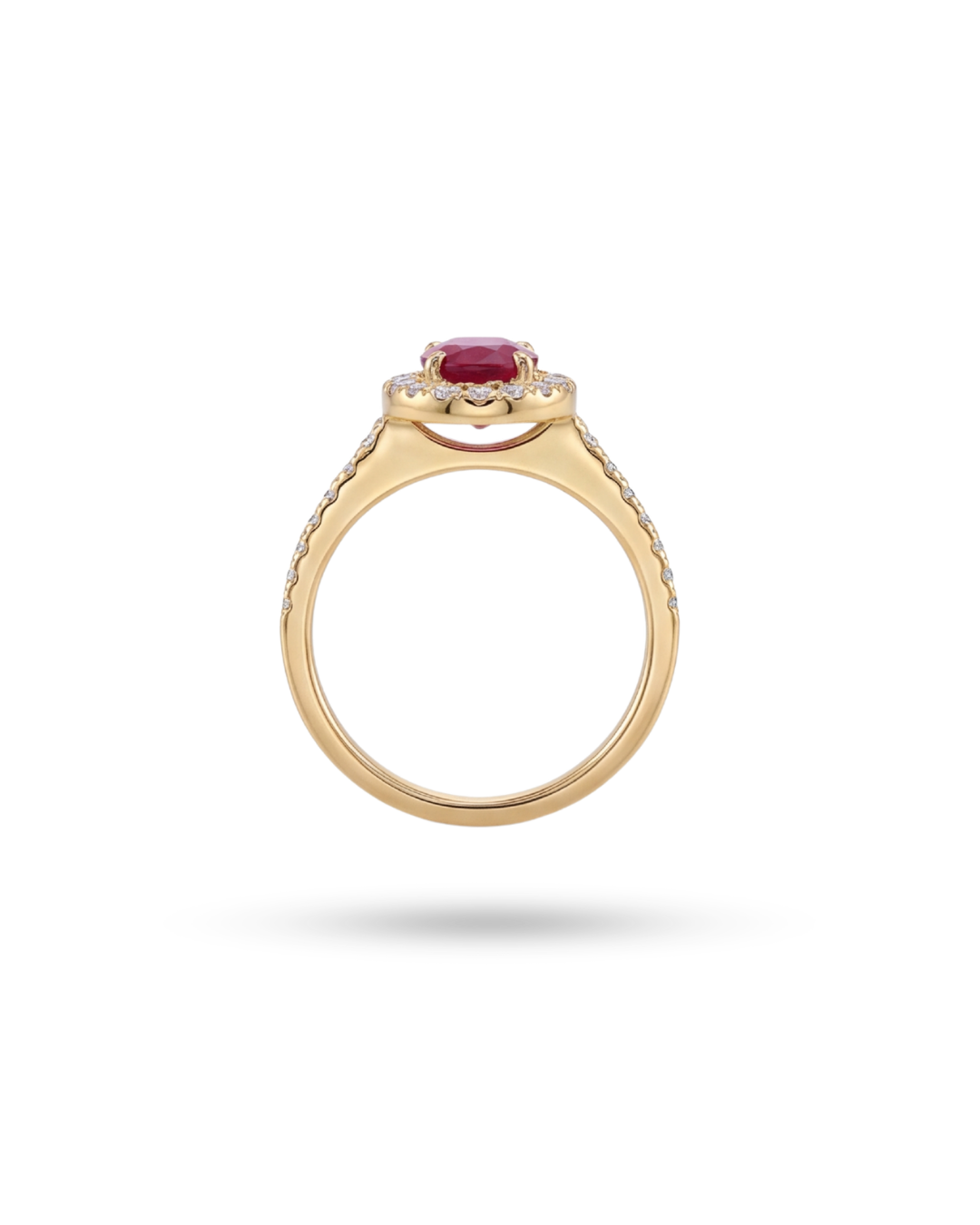 Ροζέτα Κ18 Burma Ruby & Brilliant | EG60