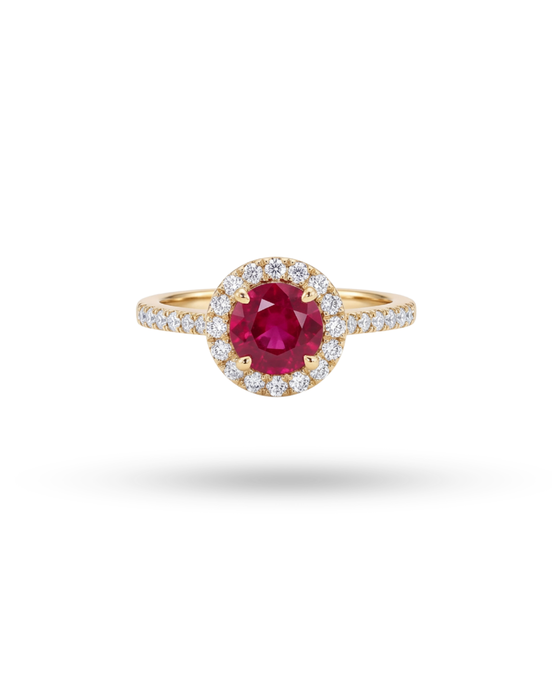 Ροζέτα Κ18 Burma Ruby & Brilliant | EG60