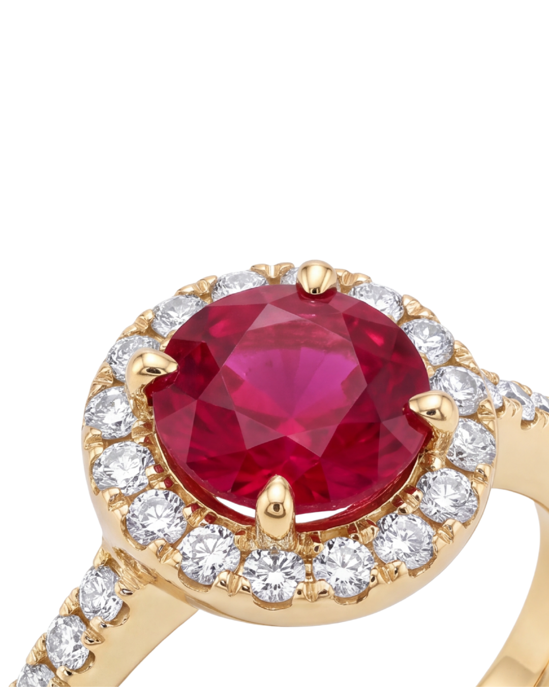 Ροζέτα Κ18 Burma Ruby & Brilliant | EG60